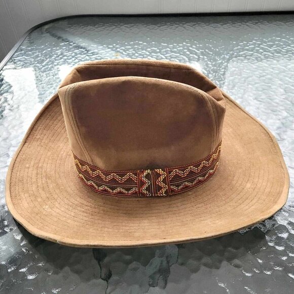 BECO Vintage Tan Men's Western/Cowboy Hat with Band 7 - 7 1/8 Medium - Picture 3 of 10